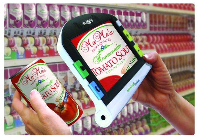Amigo HD is the top of the line when it comes to handheld electronic video magnifiers. It has the largest screen size of all the handheld electronic video magnifiers with a 7 inch monitor.