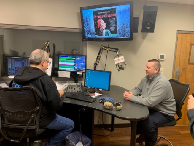 Tony Reno, WICC600 AM Morning Show Host interviewing David Keeler, General Manager, New England Low Vision and Blindness