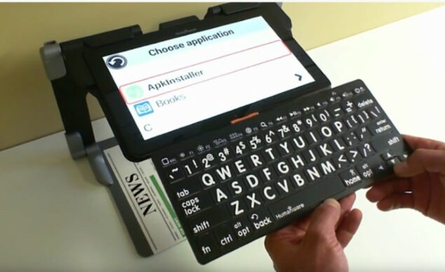 Humanware Bluetooth Mini Keyboard Hand holding
