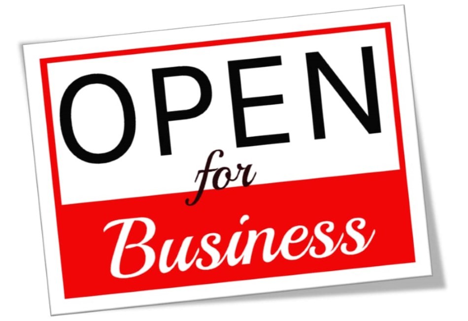 Open for Business sign