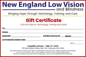 New England Low Vision & Blindness Gift Certificate 