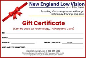 New England Low Vision & Blindness Gift Certificate  