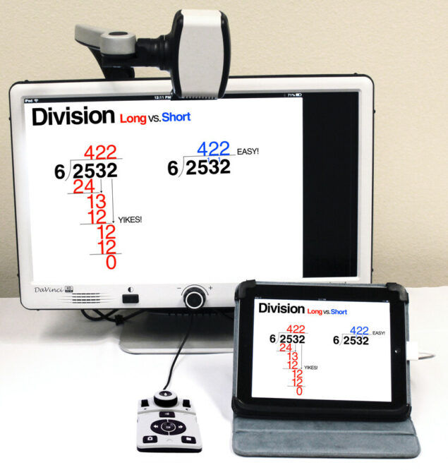 davinci low vision magnifier use with ipad