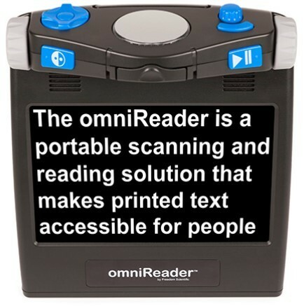 omniReader front view with text on screen