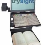 Mercury 13 Portable Magnifier - Front image with book on table