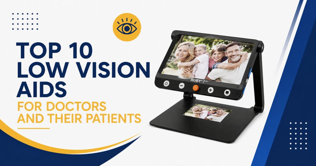 Top 10 Low Vision Aids for Doctors and Patients with image of CloverBook LIte