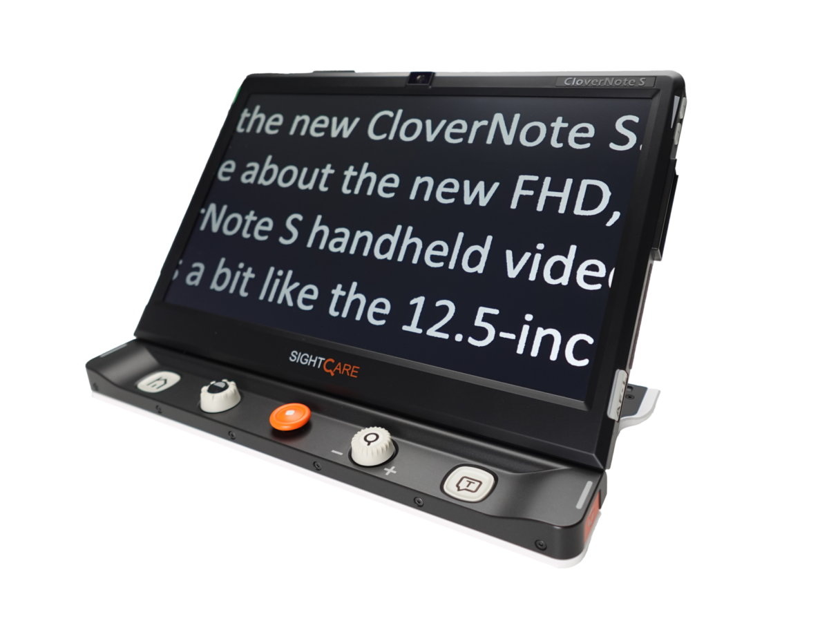CloverNote HD Handheld Magnifier With Speech Right Angle with black screen