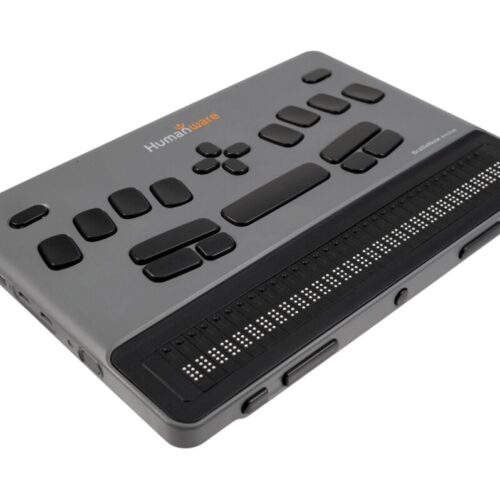 Front left side of BrailleNote Evolve