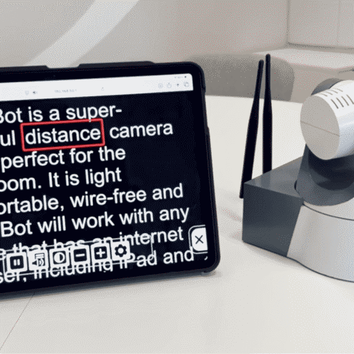 LookyBot OCR on desk with tablet