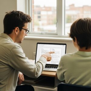 Creating accessible PDF documents for students with visual impairment shown on a laptop screen